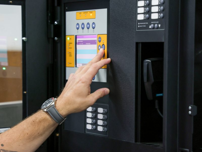 Pressing panel buttons during a signal test