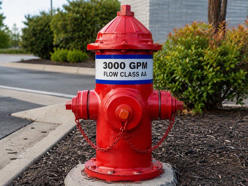 Hydrant with flow class marking band