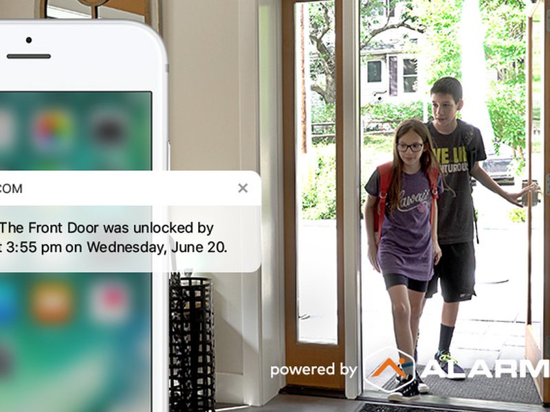 Kids let in with a smart lock, parent notified
