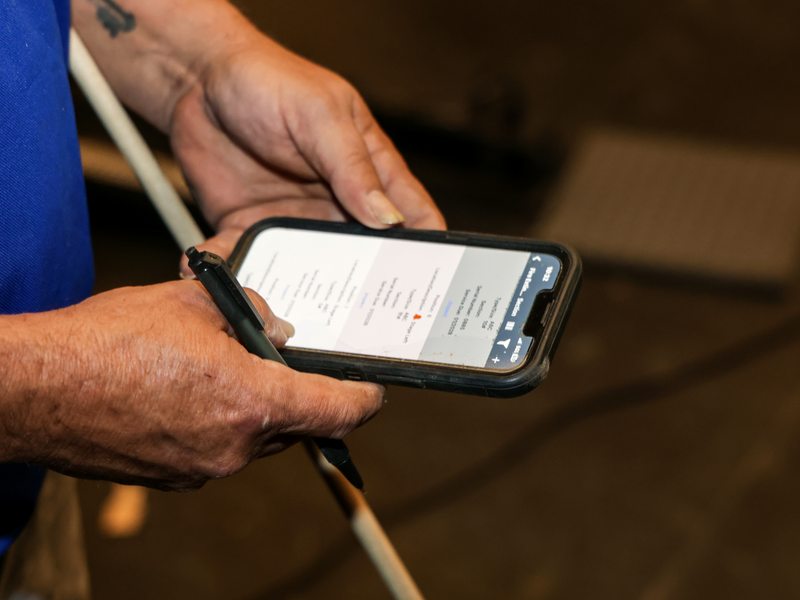 Control app open on a smartphone