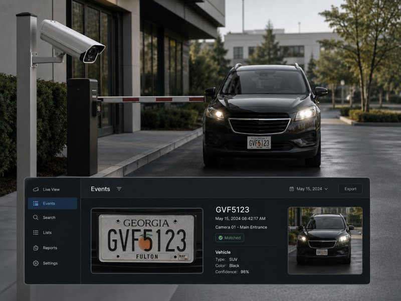 License plate recognition at a gated entrance