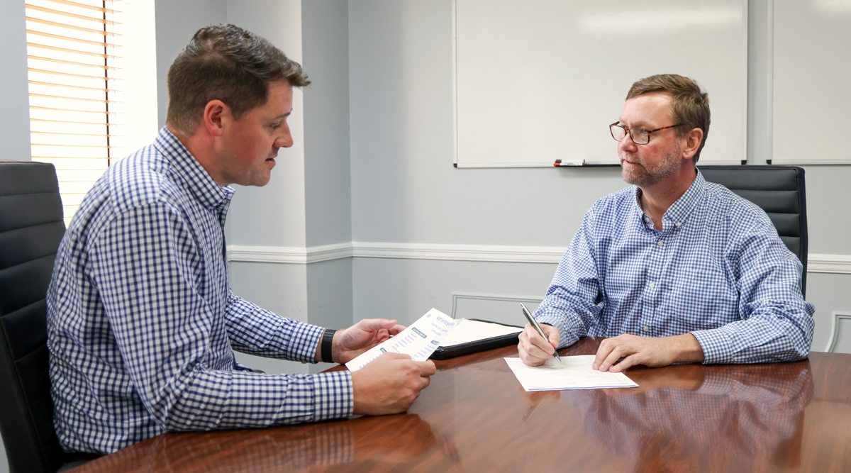 Business owner at ease in a consultation